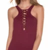 Malai Awe Fishbone High Neck One Piece In Merlot OP0091-MER -Sunflair Verkäufe melot 2018 malaiOP91