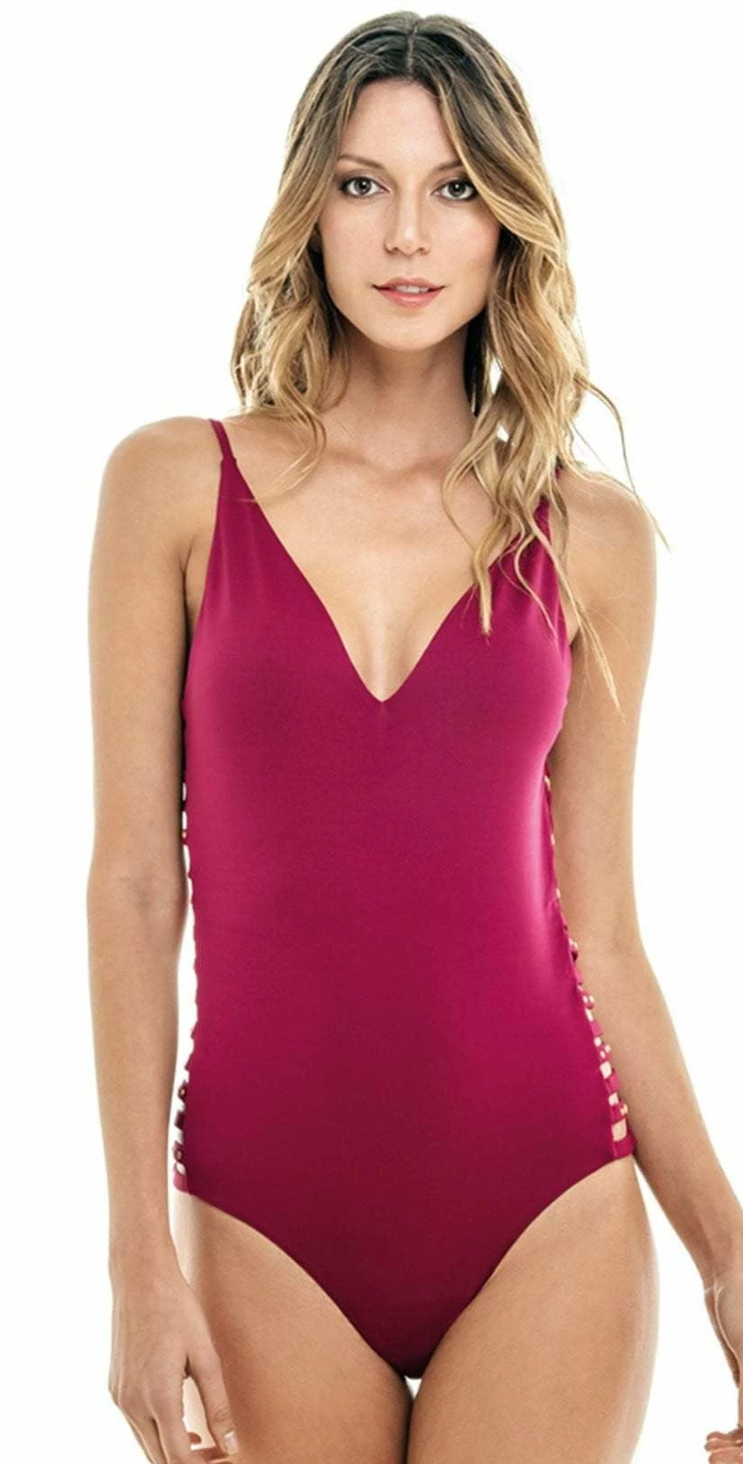MIlonga Side Cut Out One Piece In Wine 068 3 MIlonga Side Cut Out One Piece In Wine 068
