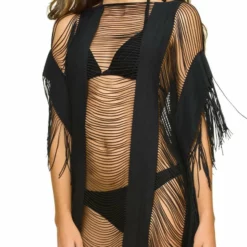 PilyQ Black Gold Monique Cover Up In Black