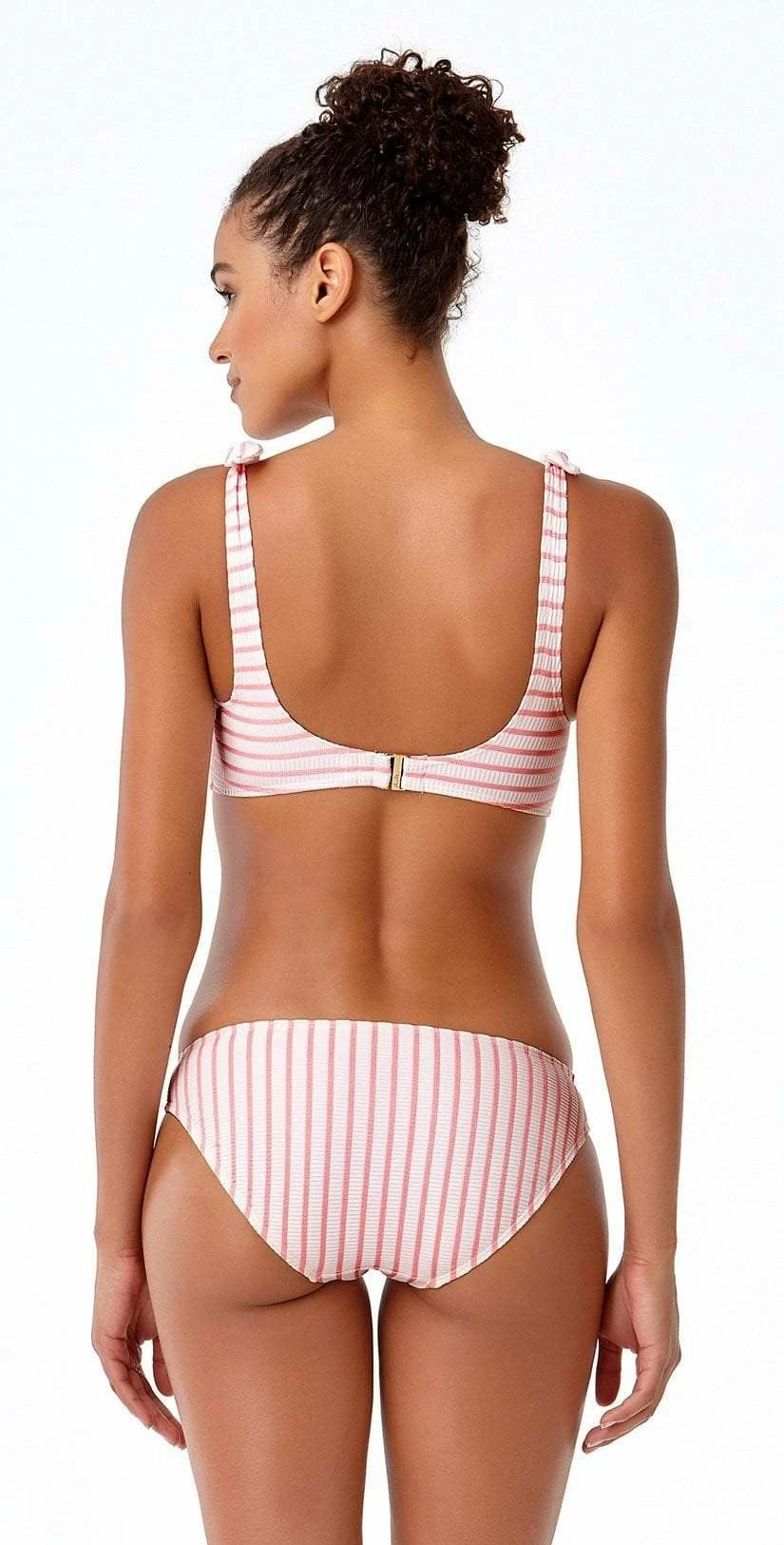 Anne Cole Studio Coral And White Striped Bikini Top 4 Anne Cole Studio Coral And White Striped Bikini Top – Bild 2