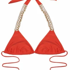 Beach Bunny Pretty In Pearls Triangle Bikini Top In Black Or Poppy -Sunflair Verkäufe pretty in pearls b19128t1 popy
