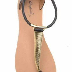 Qupid Shoes Athena Thong Sandal ATHENA-1044AXX BLACK
