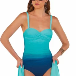 Roidal Brasil Megan Bandeau Underwire One Piece In Blue Ombre 409/08