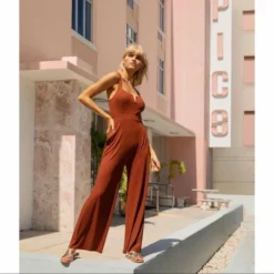 L Space Selena Jumpsuit In Tobacco
