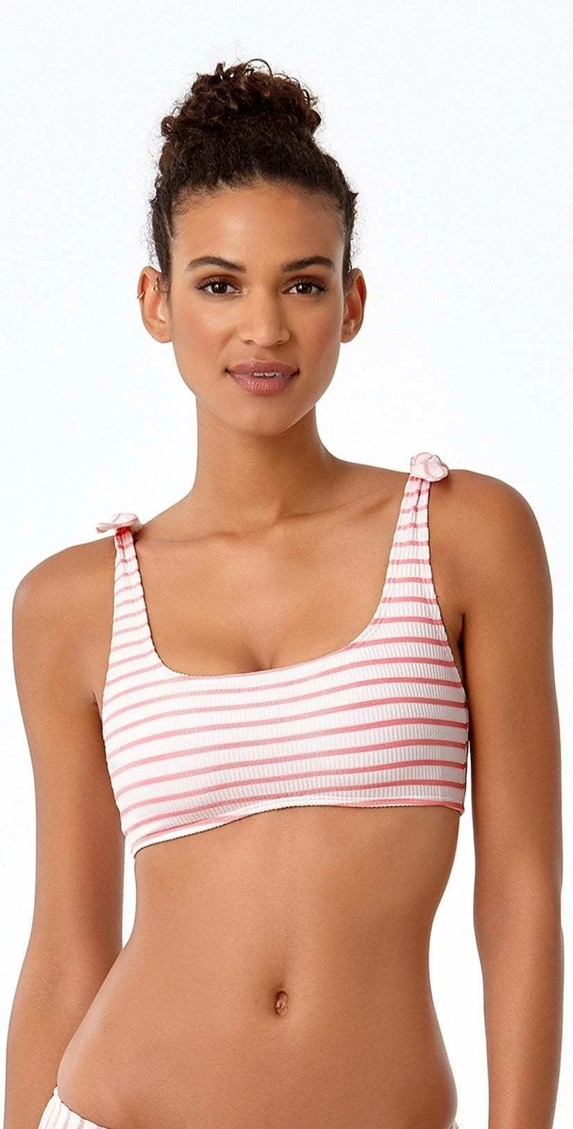 Anne Cole Studio Coral And White Striped Bikini Top 6 Anne Cole Studio Coral And White Striped Bikini Top – Bild 4